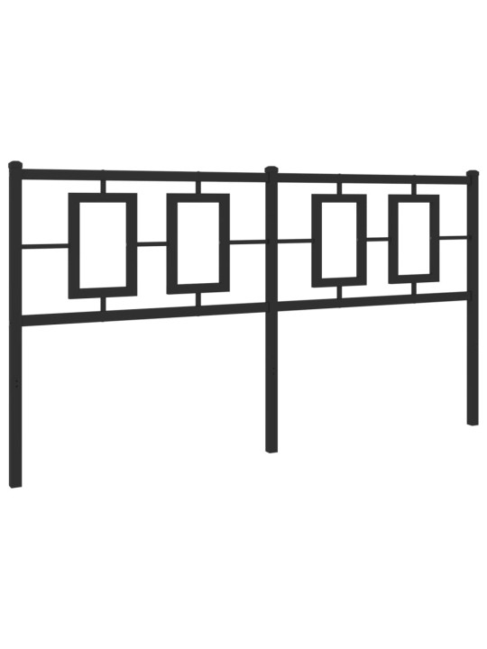 Kovové čelo postele černé 150 cm