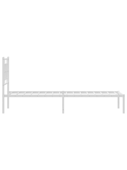 Kovový rám postele s čelem bílý 80 x 200 cm