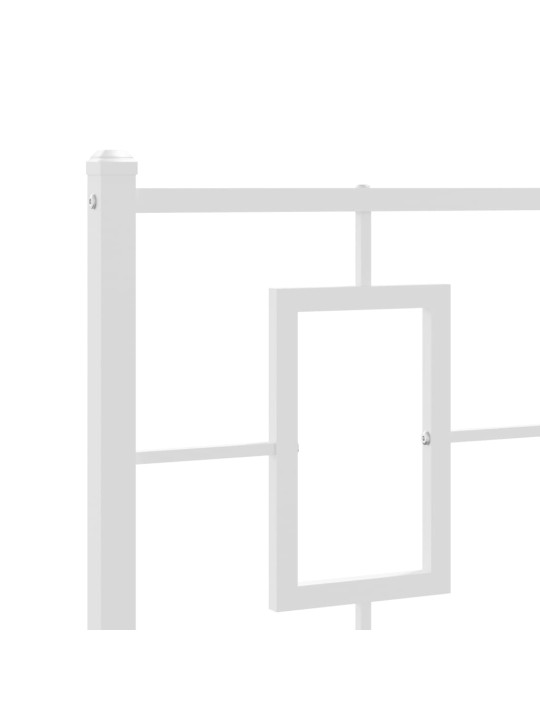 Kovový rám postele s čelem bílý 80 x 200 cm