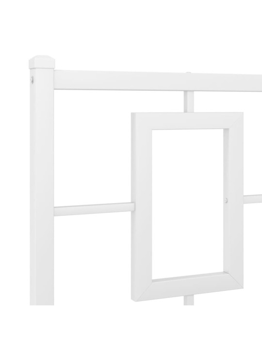 Kovový rám postele s hlavovým a nožním čelem bílý 140 x 200 cm