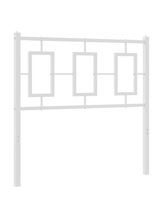 Kovové čelo postele bílé 90 cm