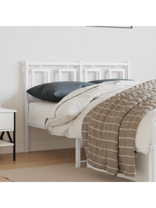 Kovové čelo postele bílé 120 cm