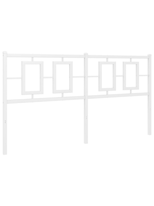 Kovové čelo postele bílé 150 cm
