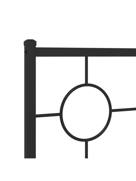 Kovový rám postele s hlavovým a nožním čelem černý 80 x 200 cm