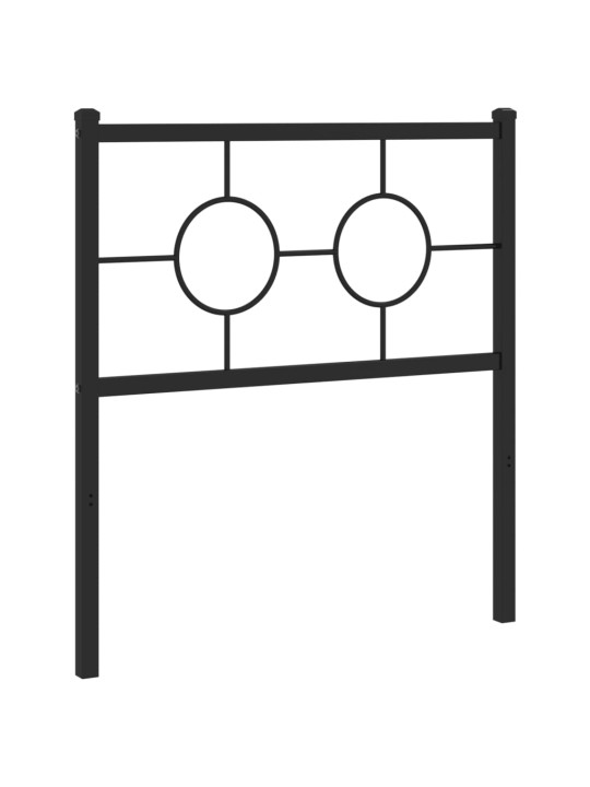 Kovové čelo postele černé 75 cm