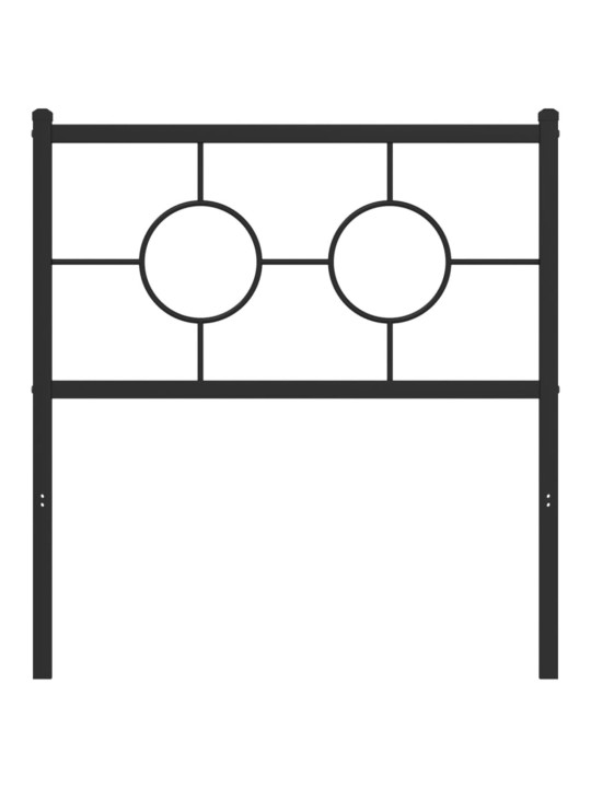 Kovové čelo postele černé 80 cm