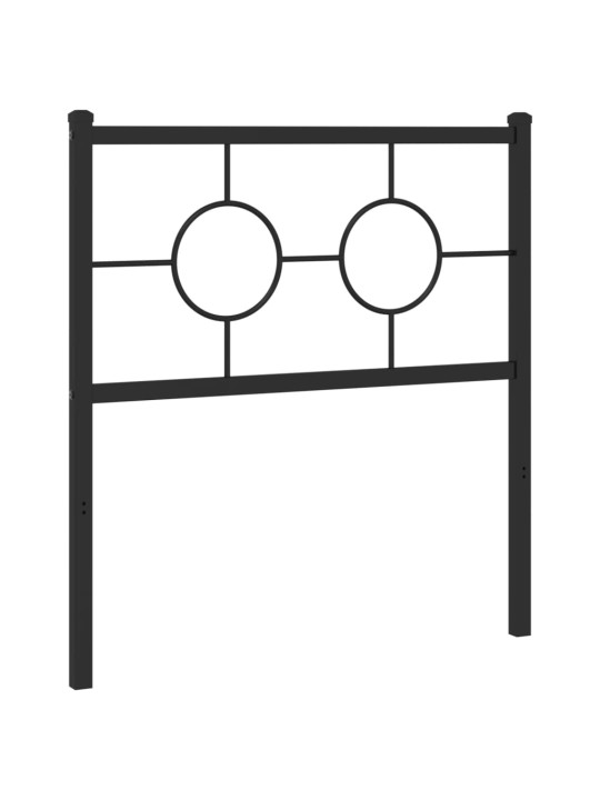Kovové čelo postele černé 80 cm