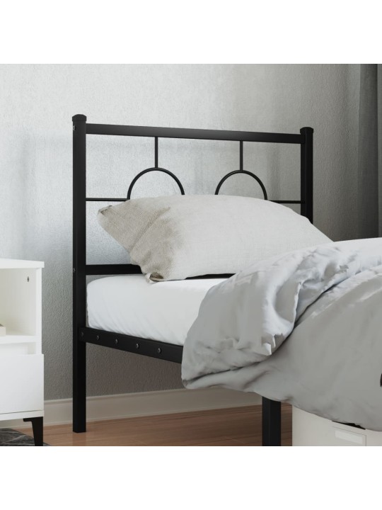 Kovové čelo postele černé 80 cm
