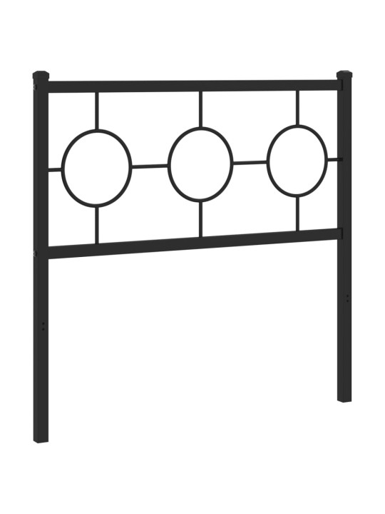 Kovové čelo postele černé 90 cm