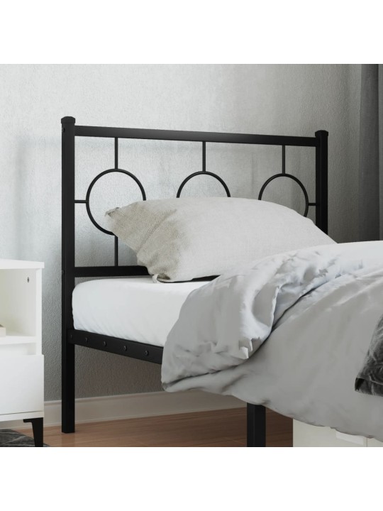 Kovové čelo postele černé 90 cm