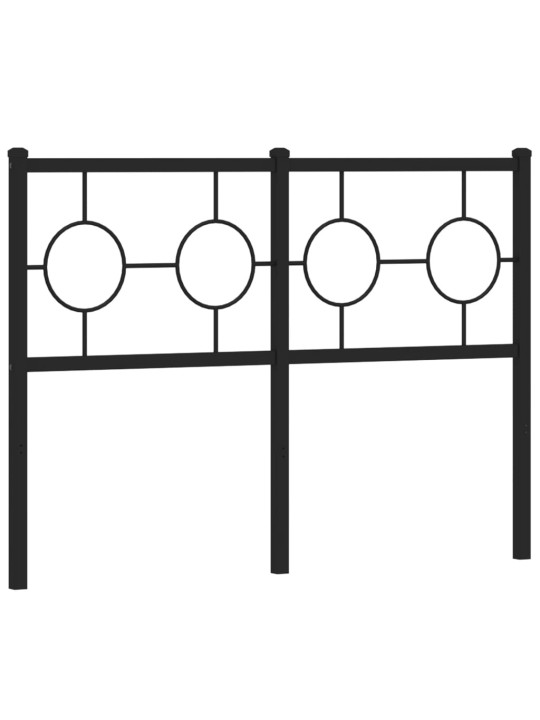 Kovové čelo postele černé 120 cm