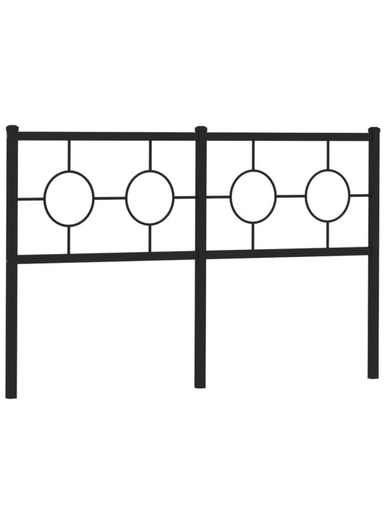 Kovové čelo postele černé 140 cm