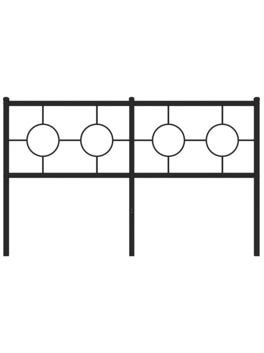 Kovové čelo postele černé 140 cm