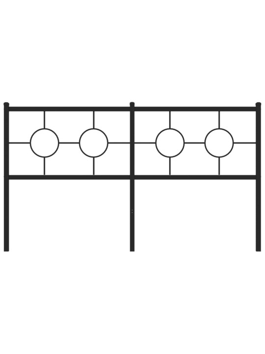 Kovové čelo postele černé 150 cm