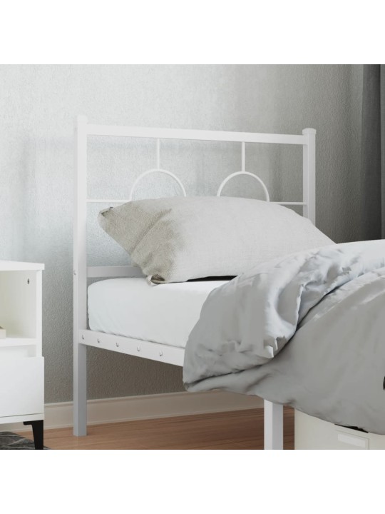 Kovové čelo postele bílé 75 cm