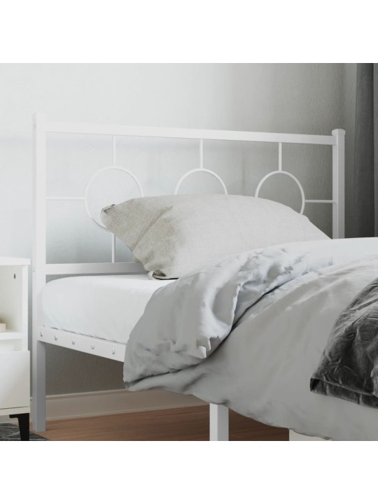 Kovové čelo postele bílé 107 cm
