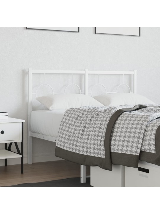 Kovové čelo postele bílé 120 cm