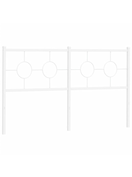 Kovové čelo postele bílé 150 cm