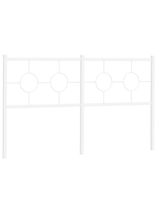 Kovové čelo postele bílé 150 cm