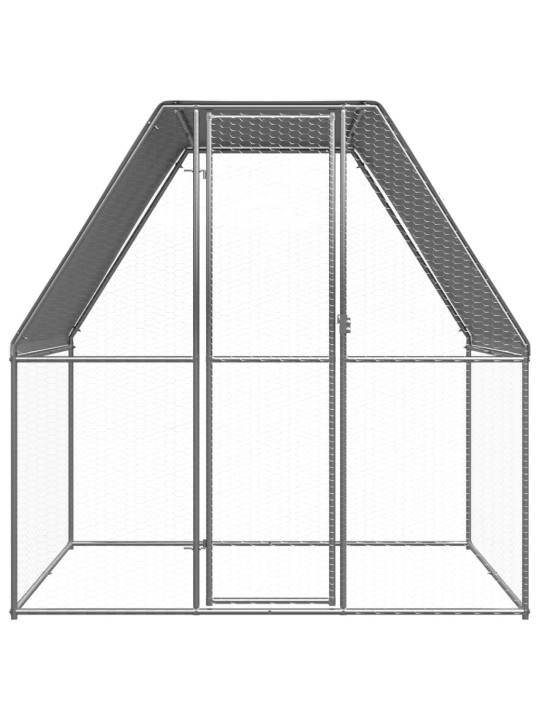 Klec pro kuřata stříbrná a šedá 2 x 2 x 2 m pozinkovaná ocel