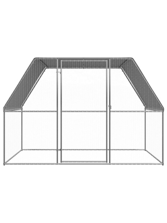 Klec pro kuřata stříbrná a šedá 3 x 2 x 2 m pozinkovaná ocel