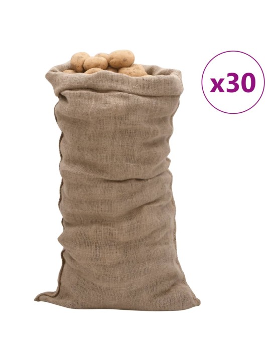 Jutové pytle 30 ks 65 x 135 cm 100% juta 220 g/m²