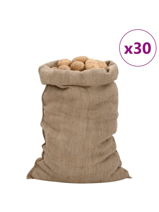 Jutové pytle 30 ks 60 x 105 cm 100% juta 340 g/m²