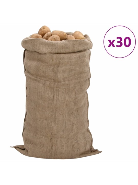 Jutové pytle 30 ks 65 x 135 cm 100% juta 340 g/m²