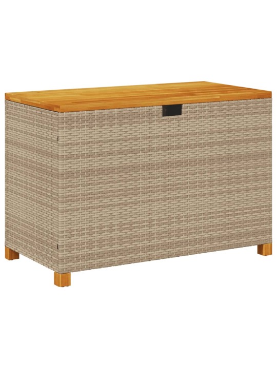 Zahradní úložný box béžový 110 x 55 x 63 cm polyratan akácie