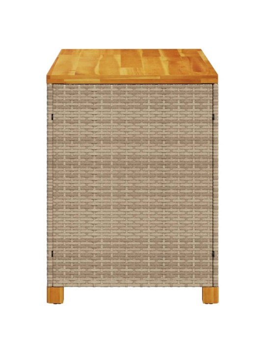 Zahradní úložný box béžový 110 x 55 x 63 cm polyratan akácie
