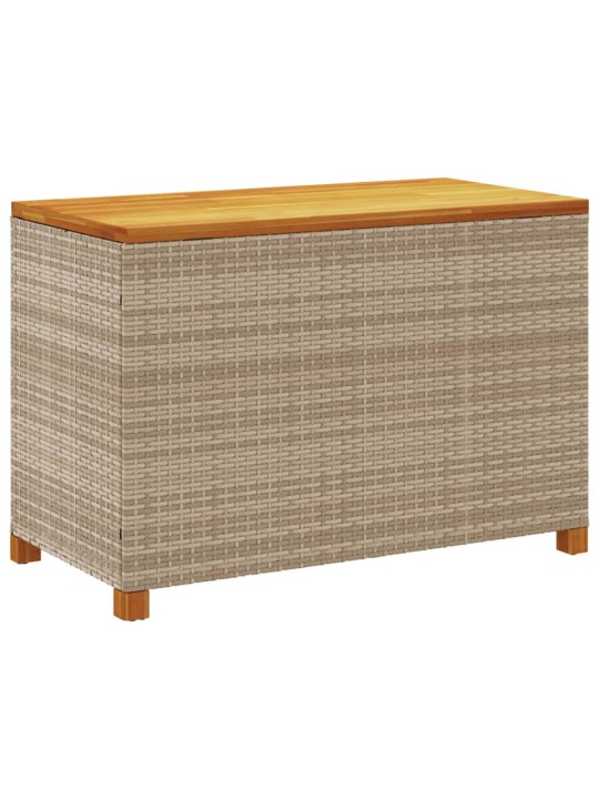 Zahradní úložný box béžový 110 x 55 x 63 cm polyratan akácie