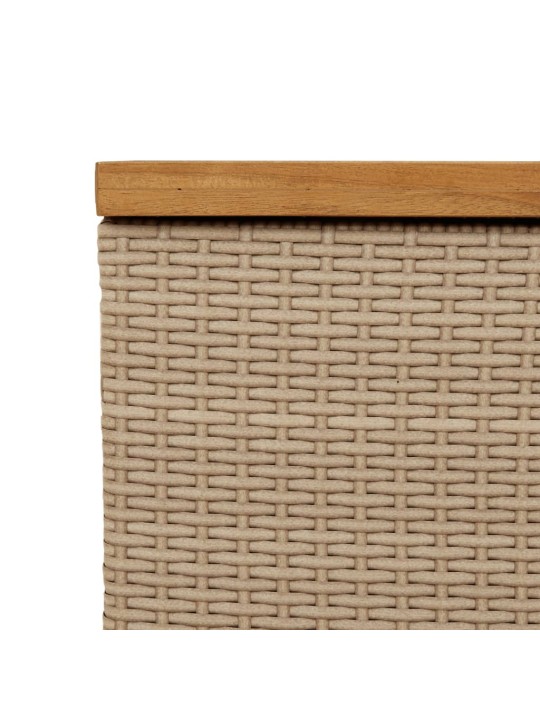 Zahradní úložný box béžový 110 x 55 x 63 cm polyratan akácie