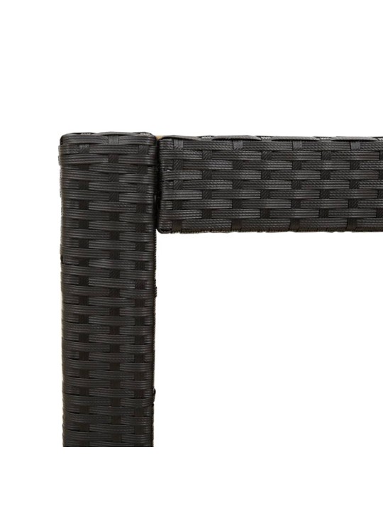 Zahradní stůl s dřevěnou deskou černý 100x40x75 cm polyratan