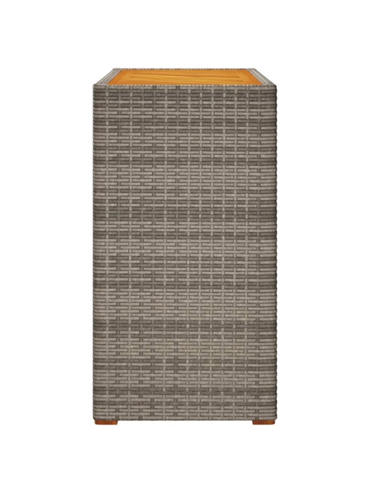 Zahradní stůl s dřevěnou deskou šedý 100 x 40 x 75 cm polyratan
