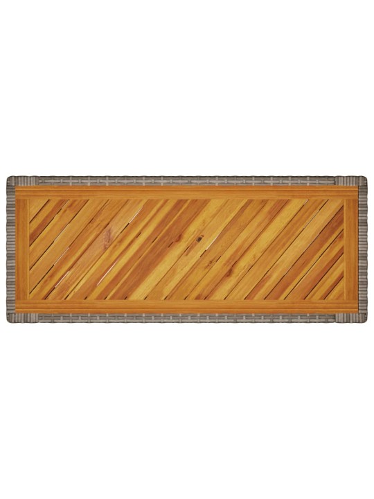 Zahradní stůl s dřevěnou deskou šedý 100 x 40 x 75 cm polyratan