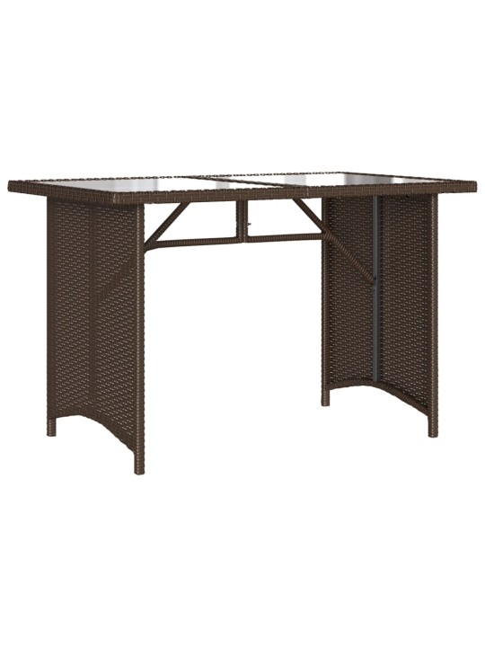 Zahradní stůl se skleněnou deskou hnědý 110x68x70 cm polyratan