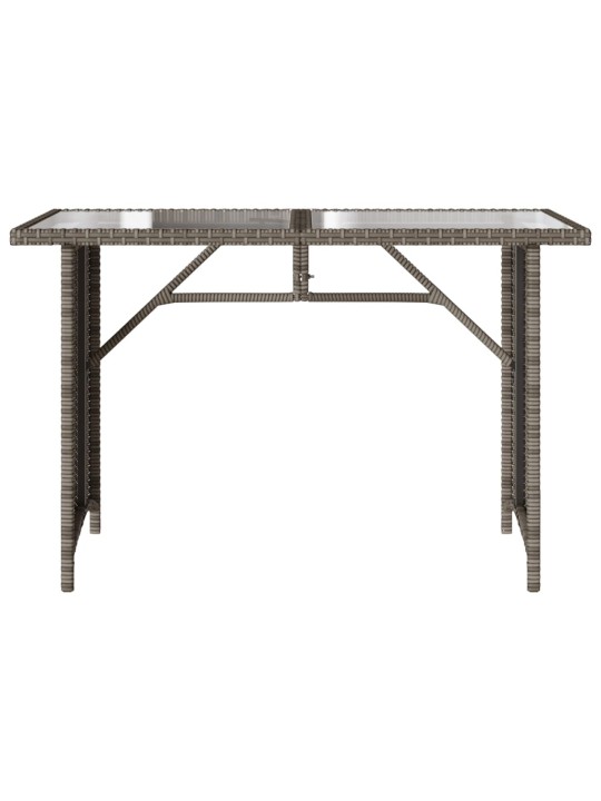 Zahradní stůl se skleněnou deskou šedý 110x68x70 cm polyratan