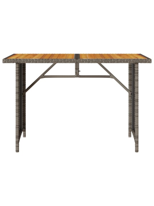 Zahradní stůl s dřevěnou deskou šedý 110 x 68 x 70 cm polyratan