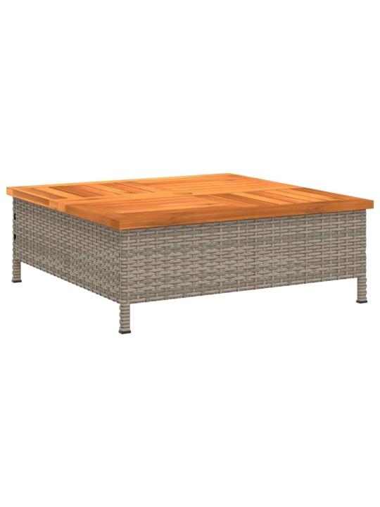 Kryt na stojan slunečníku šedý 70x70x25 cm polyratan a akácie