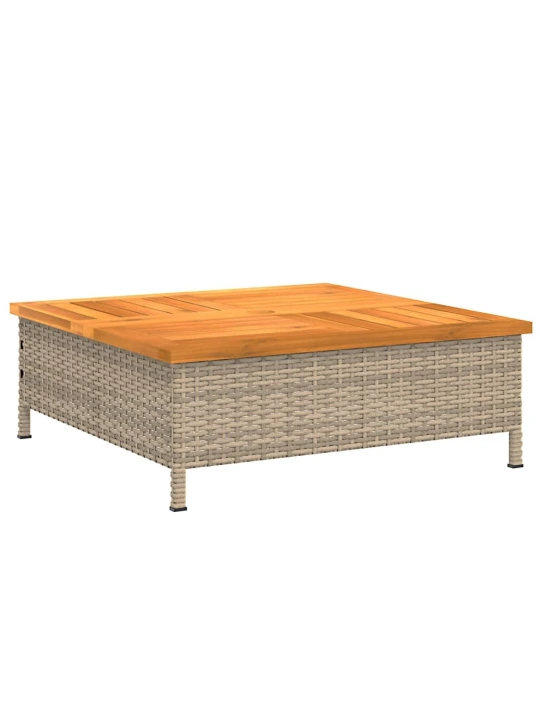 Kryt na stojan slunečníku béžový 70x70x25 cm polyratan a akácie