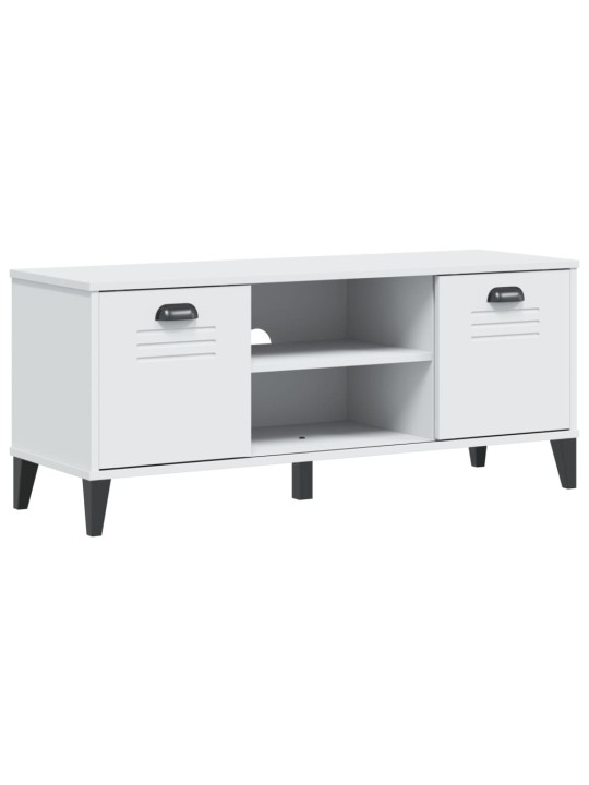 Lavice s botníkem VIKEN bílá 106 x 35 x 45 cm kompozitní dřevo