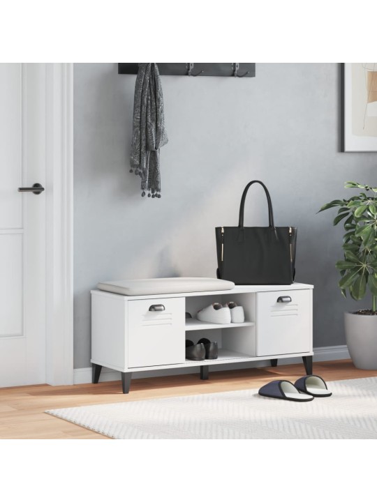 Lavice s botníkem VIKEN bílá 106 x 35 x 45 cm kompozitní dřevo