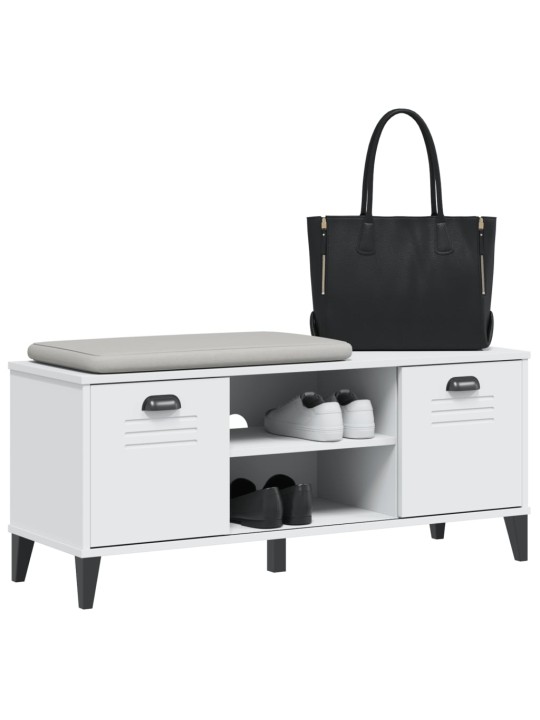 Lavice s botníkem VIKEN bílá 106 x 35 x 45 cm kompozitní dřevo