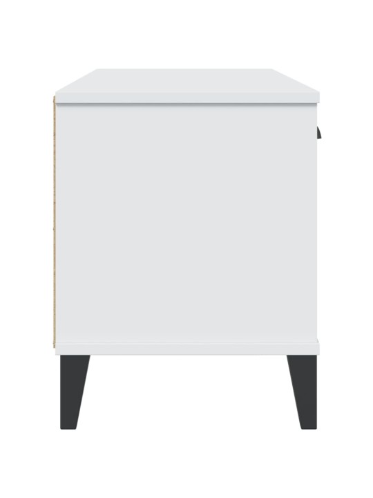Lavice s botníkem VIKEN bílá 106 x 35 x 45 cm kompozitní dřevo