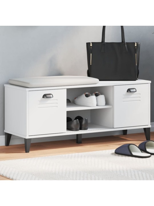 Lavice s botníkem VIKEN bílá 106 x 35 x 45 cm kompozitní dřevo