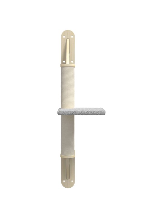 Nástěnné škrabadlo pro kočky se sloupkem světle šedé 85,5 cm