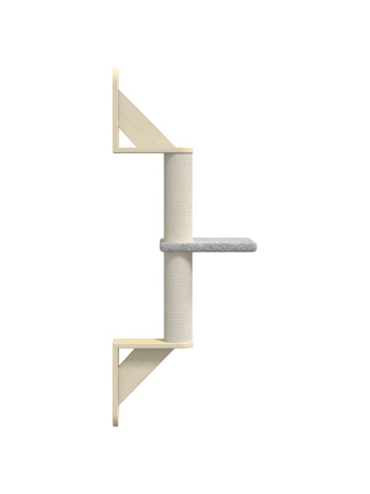 Nástěnné škrabadlo pro kočky se sloupkem světle šedé 85,5 cm