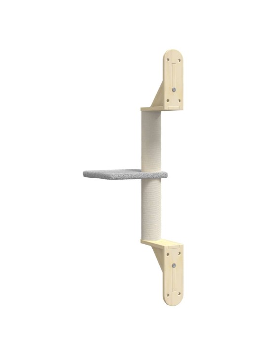 Nástěnné škrabadlo pro kočky se sloupkem světle šedé 85,5 cm