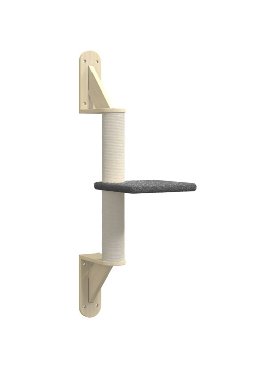 Nástěnné škrabadlo pro kočky se sloupkem tmavě šedé 85,5 cm