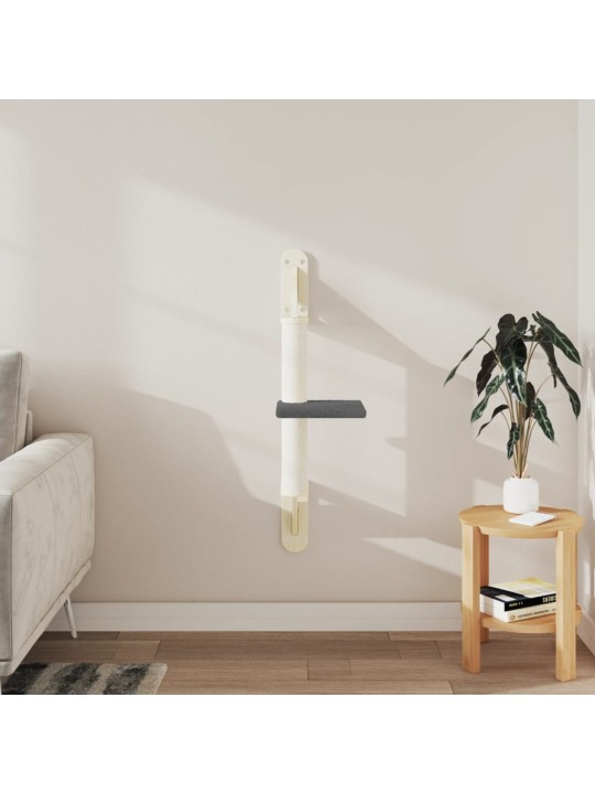 Nástěnné škrabadlo pro kočky se sloupkem tmavě šedé 85,5 cm